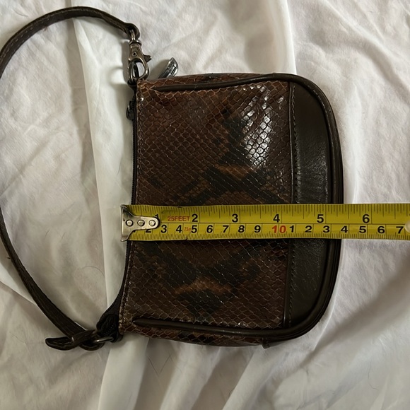 Donald J Pliner Vintage Brown Snake Skin Purse - Picture 6 of 10